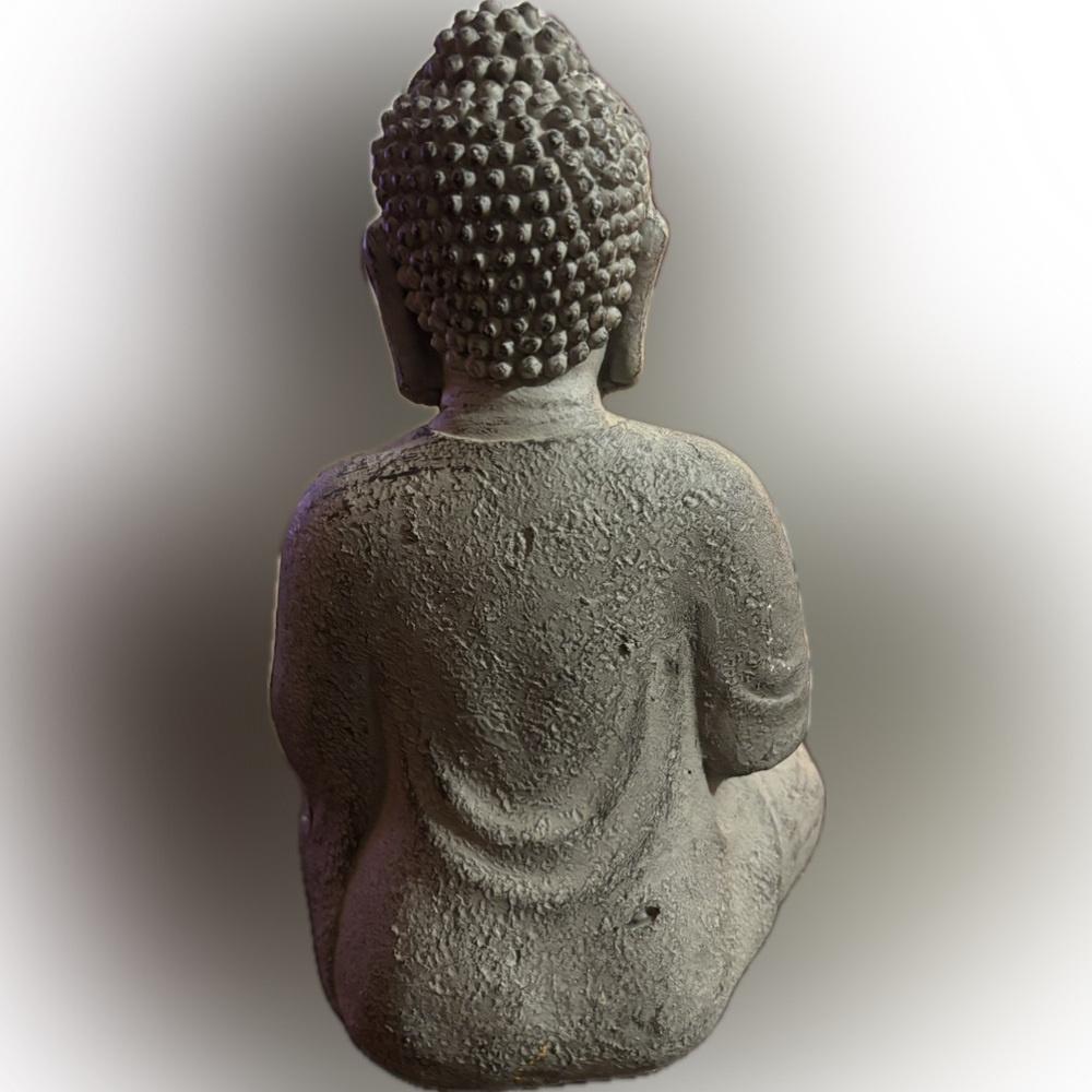 Serene Stone Buddha Statue - Gray - Picture 2 of 2